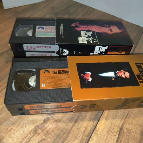 The Godfather Part II & Part III VHS Movie Set. They have wear from age and use. - Picture 4 of 5
